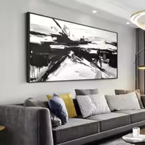 Peintures murales abstraites noir et blanc 50x100cm affiche salon chambre
