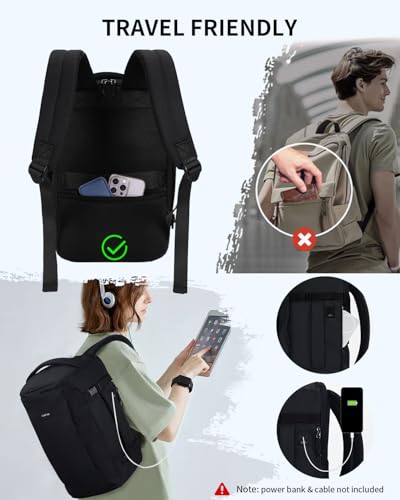 ECOHUB Ryanair Handgepäck 40x20x25 Rucksack, 20L Reiserucksack für Flugzeug, 14-Zoll Laptop Rucksack mit Tiefe, PET-Recycelte Wasserdichter Backpack für Herren & Damen, Patent Anhängig(Schwarz)