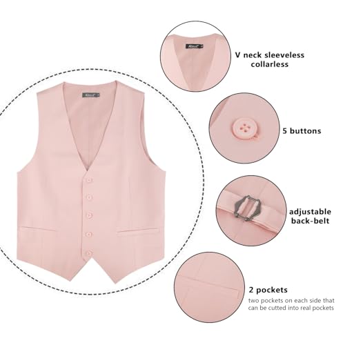 Image of Alizeal Mens Classic Solid Suit Vest Regular Fit Tuxedo Waistcoat | Classic for Wedding Business Daily Wear Wedding