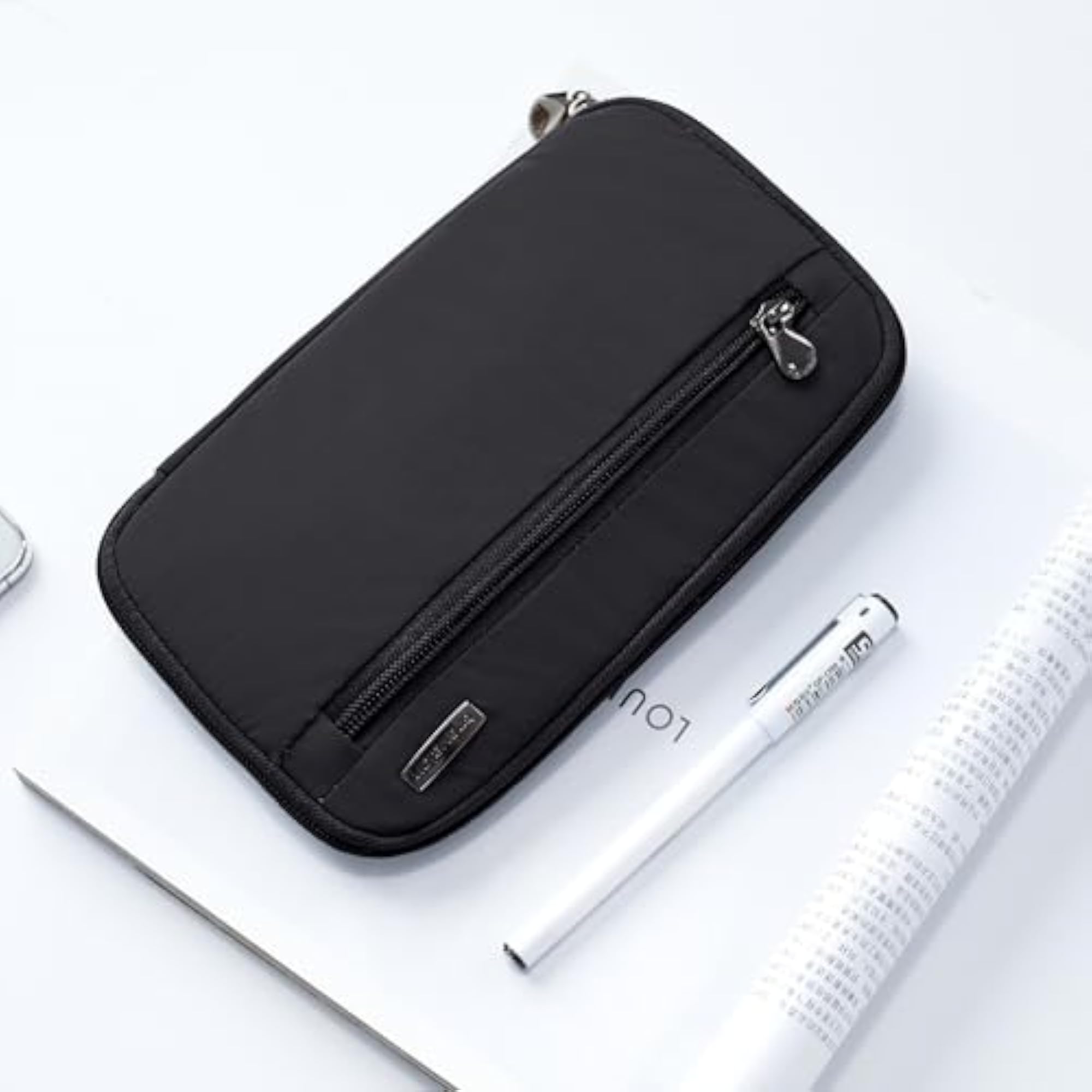 RFID Blocking Family Passport Wallet, Black