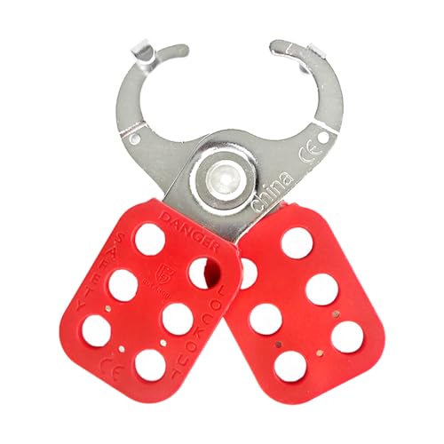 Image of Lock Out Tag Out Hasp,10Pack Tamper-Proof Stainless Steel Padlock Hasp with Extended Jaw,Red 1 inch Jaw Diameter Stainless Steel Lockout Hasp,Nylon Handle,Tamper-Proof and Impact-Resistant