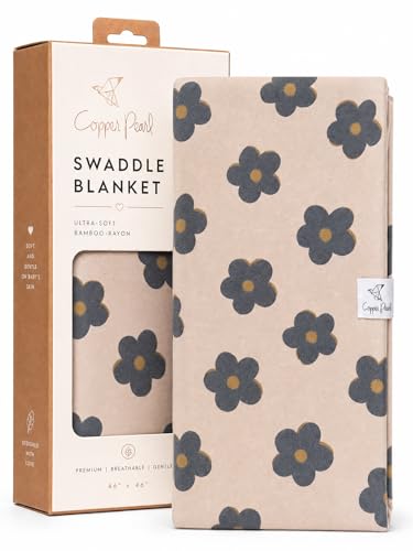 Image of Copper Pearl Swaddle Blankets for Newborns | Soft Stretchy Receiving Blankets for Boys and Girls | Large 46 x 46 Inch Baby Blankets | Lightweight and Breathable Swaddles | Gemma in Tan