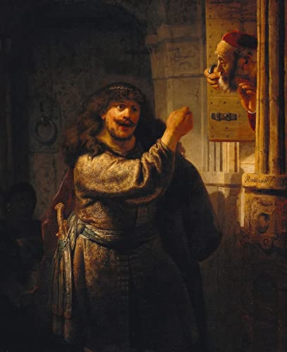 Impression d'art Rembrandt tableau Samson menacé son beau-père toile haute qualité