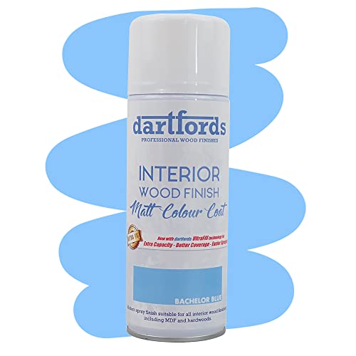 dartfords Country Colours Interior Furniture and Craft Matt Spray Paint - 400ml Aerosol, Bachelor Blue