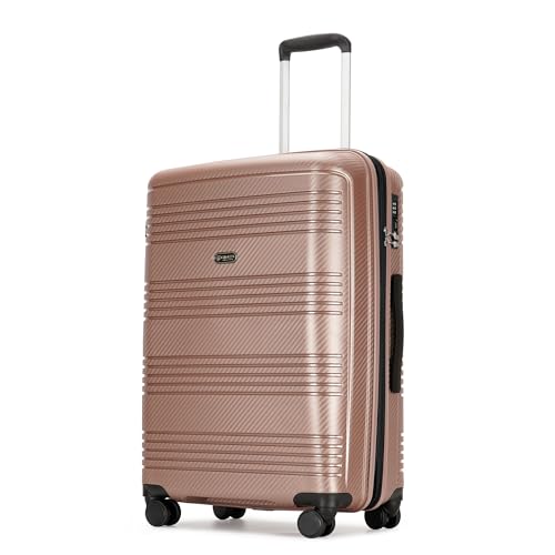 20 Inch Carry on Luggage 22x14x9 Airline Approved Hardside Suitcase with Spinner Wheels TSA Lock, 20-Inch, Rose Gold