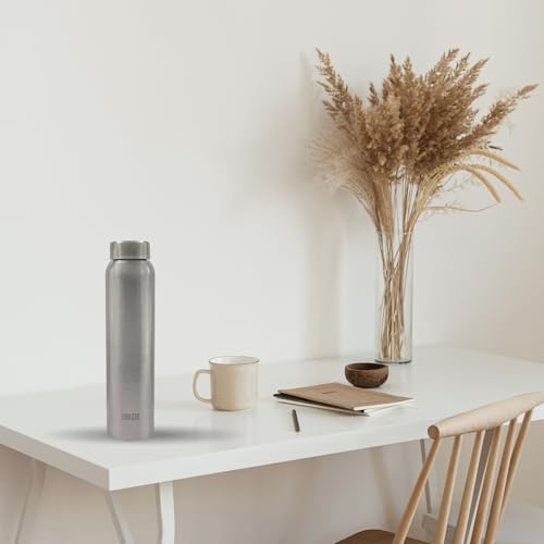 Image of KEMP DELIZIO Edition Stainless Steel Fridge Water Bottle 1000 ML | 1 L | Single Walled | Office | Gym | Travelling | Leak Proof LID | ECO Friendly | BPA Free | for Adult, Kids (Solo-2 Pack)