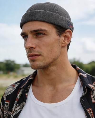 Image of CLAPE Watch Cap Work Beanie Corduroy Docker Leon Brimless Hat Rolled Cuff Harbour Hat