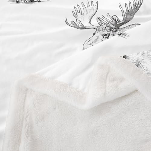 Image of Feelyou Moose Fleece Wild Animal Theme Sherpa Blanket 30 inchx40 inch