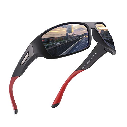 PUKCLAR Lunettes de soleil Hommes Polarisées Léger TR90 Frame UV400