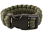 Mil-Tec Unisex – Pulsera adulta 16370101 oliva S: Gran calidad Correa de paracaídas trenzada con cierre de clip En caso de emergencia, se puede convertir en una cuerda resistente Extremadamente fuerte Muy práctico de usar
