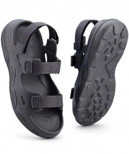 Image of KOBURG Alaska Sports Sandals for Men | Thick Sole Lightweight Casual Floaters | Non-Slip Outdoor Walking Sandals with Double Straps Extra Soft Slide | EVA Sole KS-284