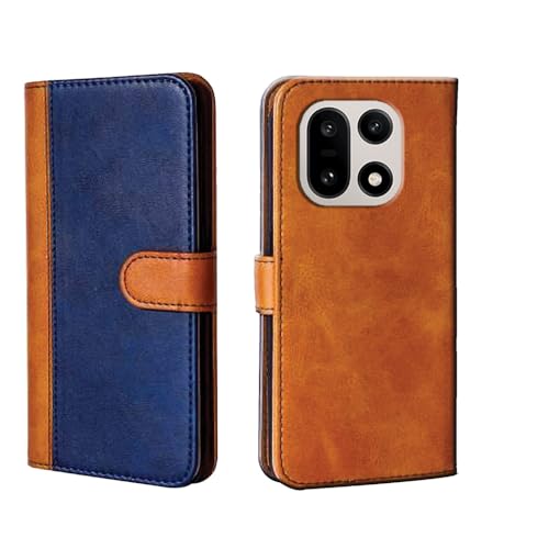 Image of amazon basics OnePlus 15 5G Flip Cover | Card Pockets Wallet & Stand | Flip Cover for OnePlus 15 5G (Beige and Blue)