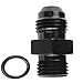 AN-06 O-ring Boss to AN-06 Male Flare Adapter Fitting 6AN Flare Twin Hose Union uel Pump Rail Line Aluminum Black Anodized JIC AN6 to AN6 Oring