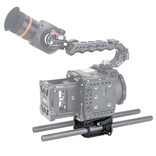 Image of Nitze PB13 15mm LWS Baseplate w Rod Rail Clamp /QR ARCA Plate for DSLR Camera Shoulder Support Stabilizer Rig Z Cam E2 /Komodo /BGH1 Cage