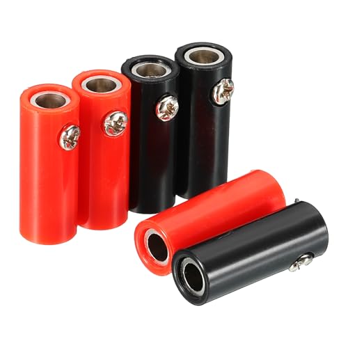 Conectores banana hembra MECCANIXITY de 4 mm sin soldadura para cables de altavoz negro y rojo