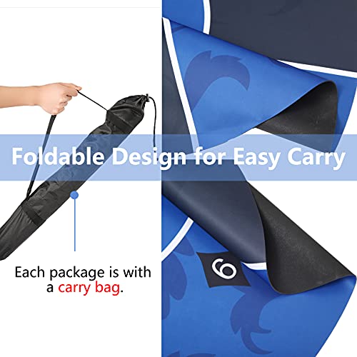 Furuisen 47'' X 47'' Professional Poker Mat, Texas Hold'em Portable Rubber Poker Table Top Round, 8 Player Game Layout Mat With Carrying Bag To Play Cards, Poker Games, Blackjack, Casino #TOP5