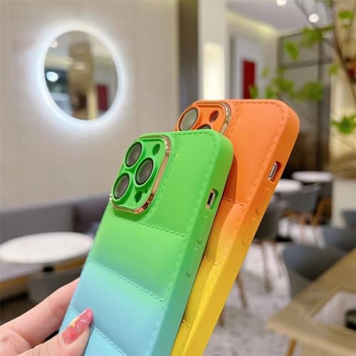 Lanière iPhone 13 Pro Max silicone doudoune dégradé rose bleu - 3
