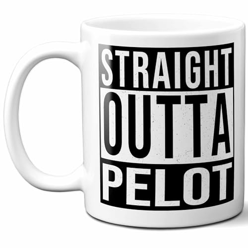 Pelot Last Name Gift. Personalized, Custom "Straight Outta" Surname Sign Coffee Mug. 11 Ounces.