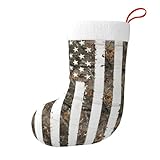 SDEGTHO Interstellar Bas de Noël traditionnels en peluche douce Motif drapeau américain Camouflage Pour sapin de Noël Cheminée
