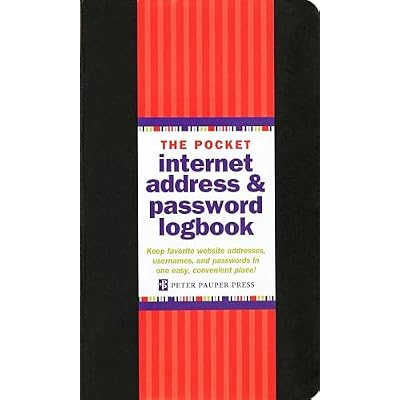 Pocket Internet Address & Password Logbook