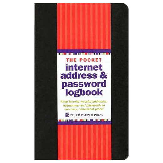 Pocket-Sized Internet Address & Password Logbook (removable cover band for security)