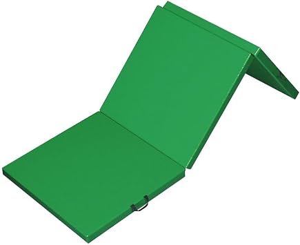LXHELIVERY Foldable Gymnastics Gym Exercise Aerobics Mat, PU Leather Tumbling Mat with Carrying Handles for Home Workout, Gymnastics Home Gym Mat Color Green1, Size 180x60x5cm