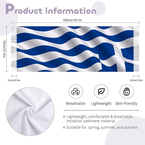 Tassel Scarves for Women,Patriotic Theme Flag Pattern Long Shawl Wraps Scarf Warm Printed Scarfs for Winter Fall Scarves-1362