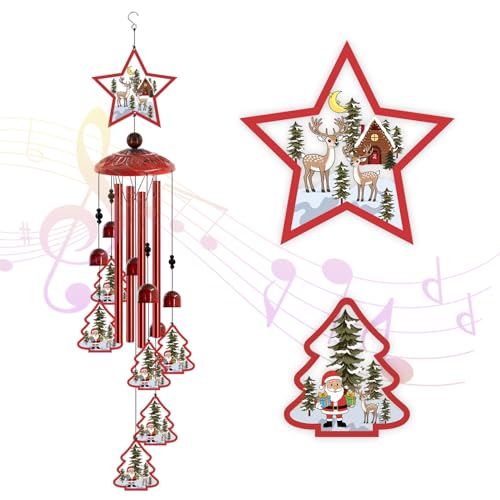 Christmas Wind Chimes for Outside 35 Metal Christmas WindChimes Gifts for Women/Men Decoration for Outdoor Home Garden Patio Backyard