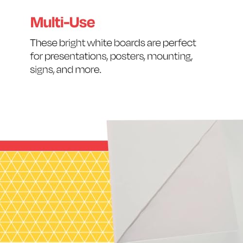 image for School Smart Railroad Poster Board Paper, 22 x 28 Inches, 6-Ply, White