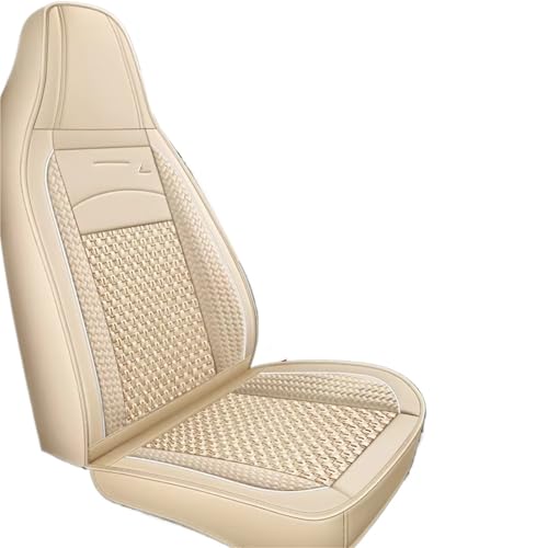 Housses sièges universelles en cuir PU beige et maille pour auto élégante