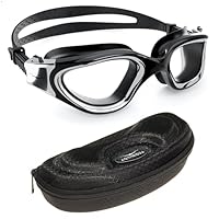AqtivAqua Zwembril Swimming Goggles Volwassen Gepolariseerde Zwembrillen Heren Dames Mannen Vrouwen Kind Kinderen Jongens Meisjes Anti Fog DX-P (Metallic Silver Zwarte, Gepolariseerde