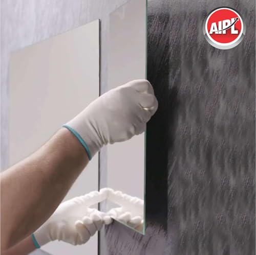 Image of AIPL Mirror Mounting White Silicone Sealant a€ inch 280ml a€ inch Neutral Cure Adhesive for Mirrors Glass & Metal a€ inch With Applicator Gun a€ inch Waterproof Anti-Fungal Long-Lasting Bond