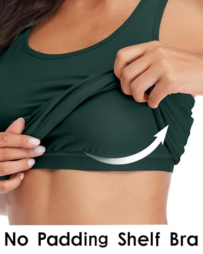Image of beautyin Women Tank Top with Shelf Bra Racerback Workout Yoga Undershirt