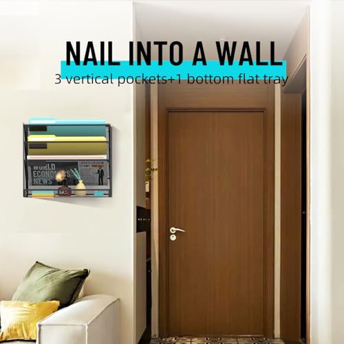 Rangement de documents mural 4 niveaux pour dossiers et magazines - 7