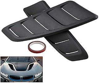 LEIWOOR 2PCS Universal Hood Vent Louver ABS Bonnet Hoot Vents Cooling Panel Trim