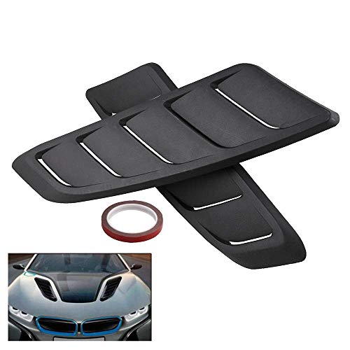 LEIWOOR 2PCS Universal Hood Vent Louver ABS Bonnet Hoot Vents Cooling Panel Trim