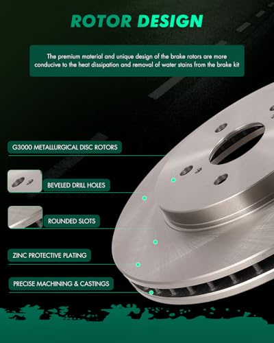 Image of SCITOO Brake Kits Front Rear Disc Brake Rotor & Pads:31392;D1005;31356;D996 | Fit For Lexus For RX330 2004-2006,For RX350 2007-2009,For RX400h 2006-2008,For Toyota For Highlander 2006-2007