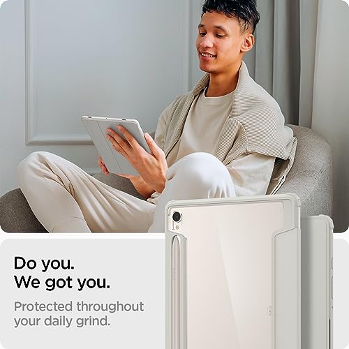 Image of Spigen for Galaxy Tab S9 Case (2023), Ultra Hybrid Pro Protective Tri-Fold Cover with Transparent Back and S Pen Holder, 11 inch, Gray