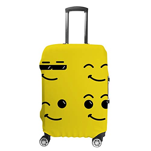 Housse de valise mignonne smiley jaune pour voyager sans stress et protéger vos bagages