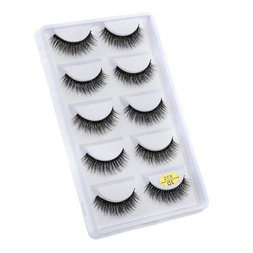 UAMOU Rzęsy z norek 10/50/100 pudełek delikatne 3D rzęsy z norek makijaż naturalna długa objętość sztuczne rzęsy luzem Faux Cils niestandardowe Cheerfully (Color : 5 Pairs X22, Size : 50 Boxes)