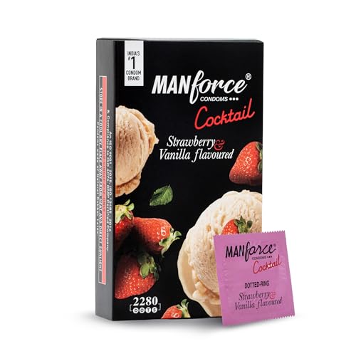 Image of Manforce Cocktail Strawberry & Vanilla Flavour Condoms, 10 Count