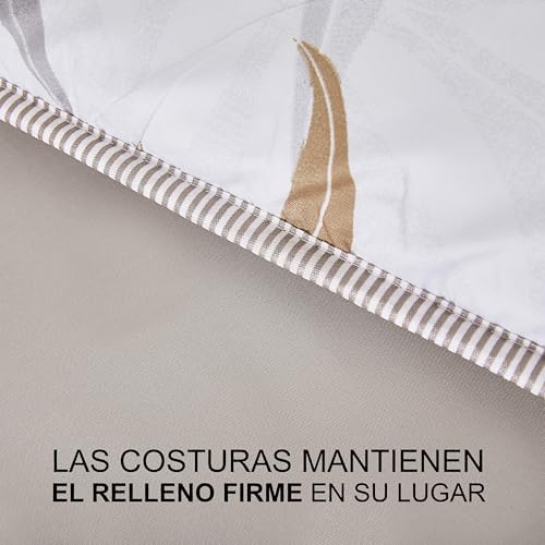 TIENDA EURASIA – Edredón Nórdico Reversible | Estampado Bicolor | 100% Relleno de Fibra Siliconada | Tacto Suave y Confortable de Microfibra 300g/m2 (Taupe, Cama 135/150 220x240 cm) - imagen 3