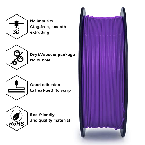 Image of ZIRO 1.75mm PLA Filament, 3D Printer PLA PRO Basic Color Series, Purple | Fit for Most FDM 3D Printer, 1.75mm 1KG Spool, Dimensional Accuracy + /-0.03mm, Colorful PLA FilamenT