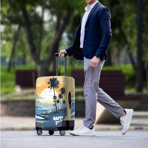 Summer Style Suitcase Cover+Tag Practical Luggage Cover Zip Case Covers Travel Home Daily Use Suitcase Covers 20 inch Noble Travel Luggage Everyday Surprise Gifts Dusk Beach3