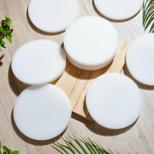 Image of Tranqun 24 Pcs Fine Filter Water Polishing Pad Compatible with Fluval Fx4, Fx5, Fx6, Sponge White, 7 x 7 x 0.63 Inches