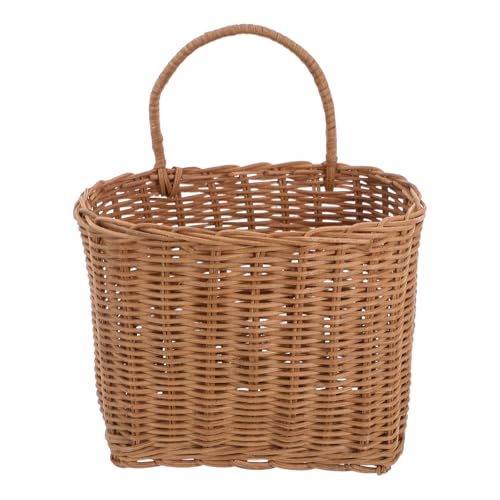 Cesta de almacenamiento versátil tejida a mano estilo vintage de ratán para pasillo 2