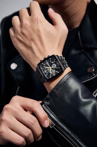 Image of Giordano Multi Function Watch for Men with Square Dial, Stainless Steel Strap and Date Display