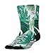 CWECVWE Boy's Dress Decor Socks Sport Baseball Compression Socks Travel Fashion Decor Tropical Leaf Green Palm Leaves
