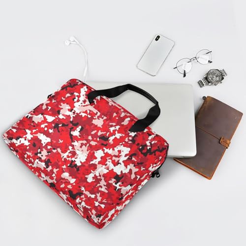 Maletín para portátil 15.6 pulg camuflaje rojo con correa miniatura 6