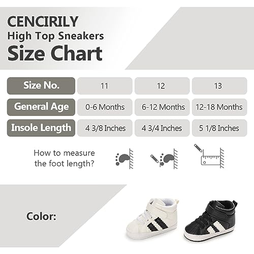 Image of CENCIRILY Baby Boys Girls High Top Sneakers Soft Soles Anti Skid Infant Ankle Shoes Toddler Prewalker First Walking Crib Shoes
